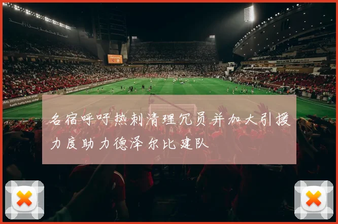 名宿呼吁热刺清理冗员并加大引援力度助力德泽尔比建队